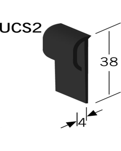 UCS2 - P Shape Capping Strip - Pvc X 2mtr Per Strip (40 Per Box )