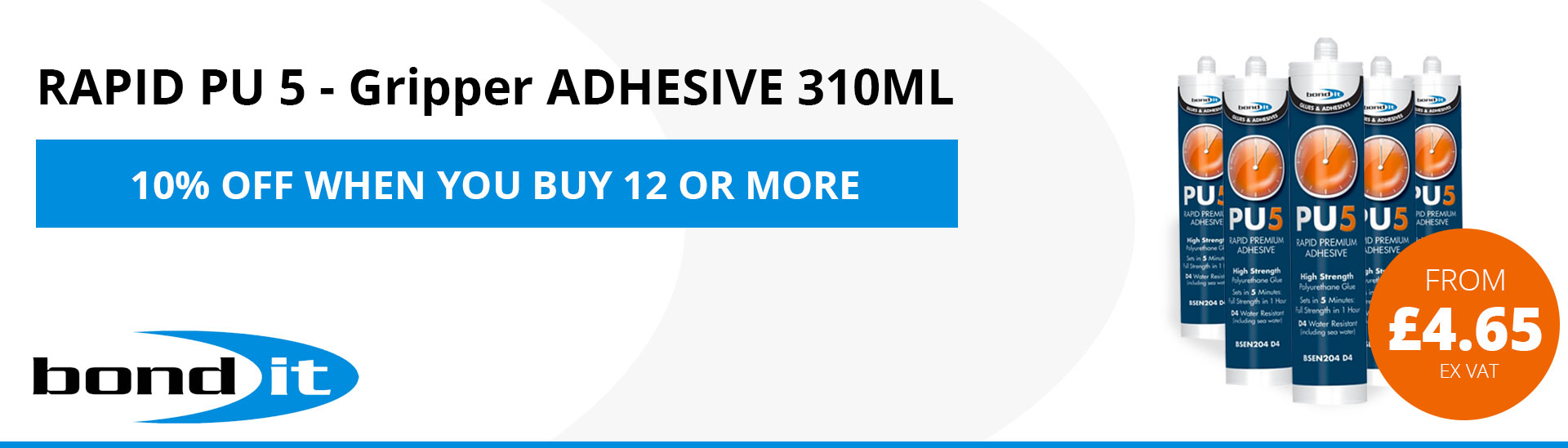 RAPID PU 5 - Gripper ADHESIVE 310ML  10% OFF WHEN YOU BUY 12 OR MORE